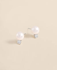 Women 14k White Gold Pearl Stud Earrings | Brooks Brothers sale