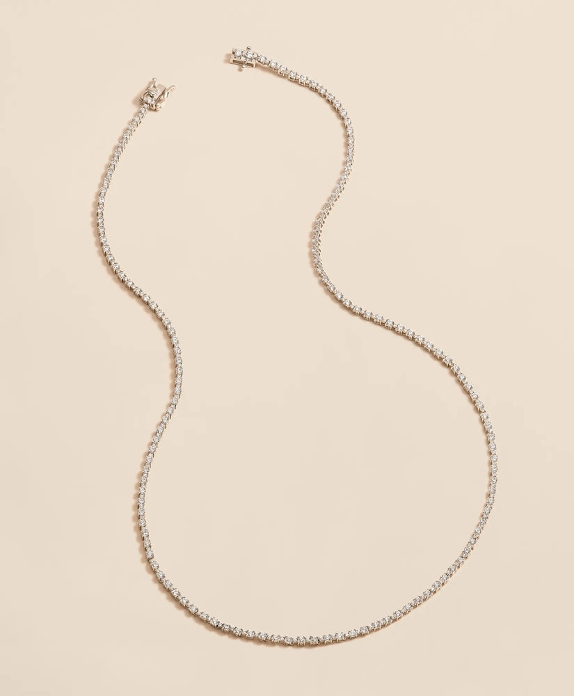 Women 5 CT. Lab-Grown Diamond 14k White Gold Tennis Necklace