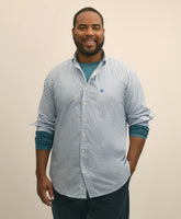 Men Big & Tall Friday Shirt, Poplin Bengal Stripe