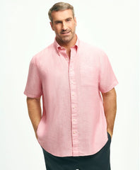 Shirts Big & Tall Sport Shirt, Short-Sleeve Irish Linen | Brooks Brothers Outlet