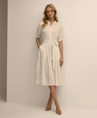 Women Embroidered Belted Shirt Dress | Brooks Brothers Online