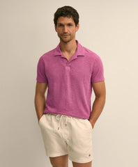 Men Cotton-Linen Pique Johnny Collar Shirt | Brooks Brothers Gift