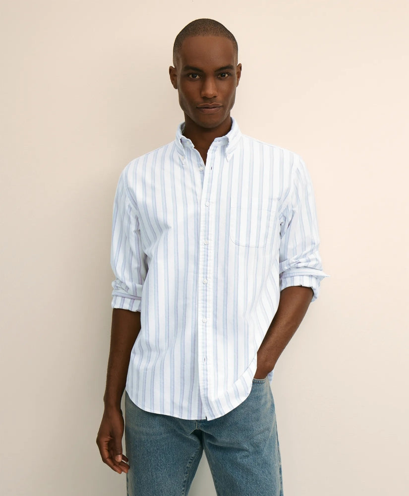 Men Friday Shirt, Oxford Stripe | Brooks Brothers US