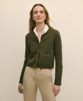 Sale Brushed Merino Wool Suede Trim Sweater Jacket | Brooks Brothers Online