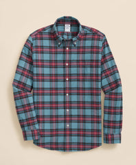 Sale Portuguese Flannel Polo Button Down Collar, Stewart Tartan Shirt