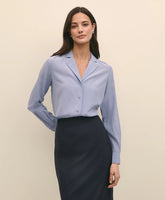 Shirts Silk Crepe Notch-Collar Blouse