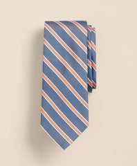 Men Silk Oxford-Weave Outline Stripe Tie | Brooks Brothers Outlet