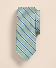 Men Silk Oxford-Weave Outline Stripe Tie | Brooks Brothers Outlet