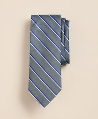 Men Silk Oxford-Weave Stripe Tie | Brooks Brothers Discount
