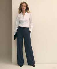 Women The Essentials Wide-Leg Trousers in Wool Blend | Brooks Brothers Outlet