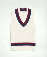 Men Vintage-Inspired Tennis V-Neck Vest in Supima | Brooks Brothers
