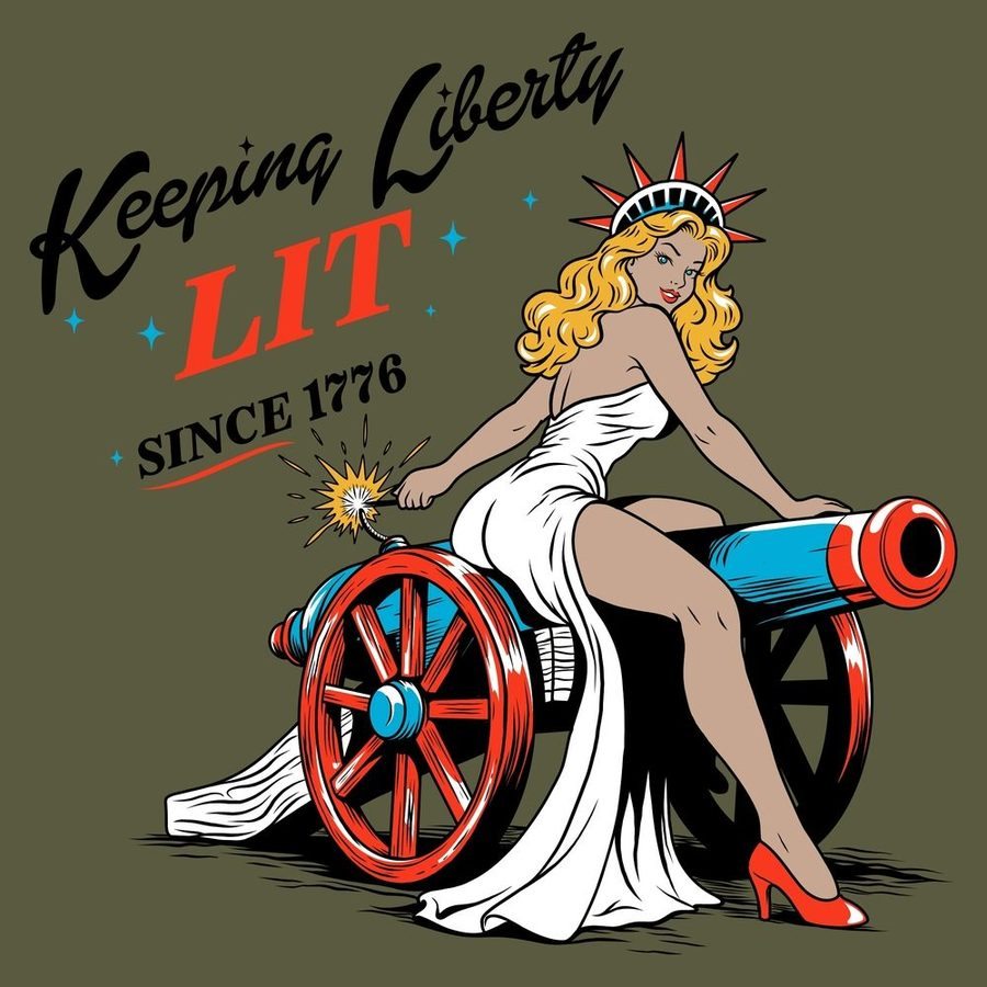 Grunt Style Keeping Liberty Lit T-Shirt - Military Green