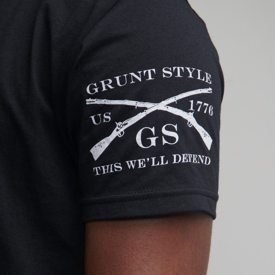 Grunt Style USA Flag Basic T-Shirts - Black - 5 Pack