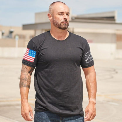 Grunt Style USA Flag Basic T-Shirt - Black