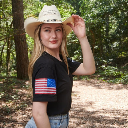 Grunt Style USA Flag Basic T-Shirt - Black