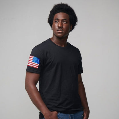 Grunt Style USA Flag Basic T-Shirt - Black