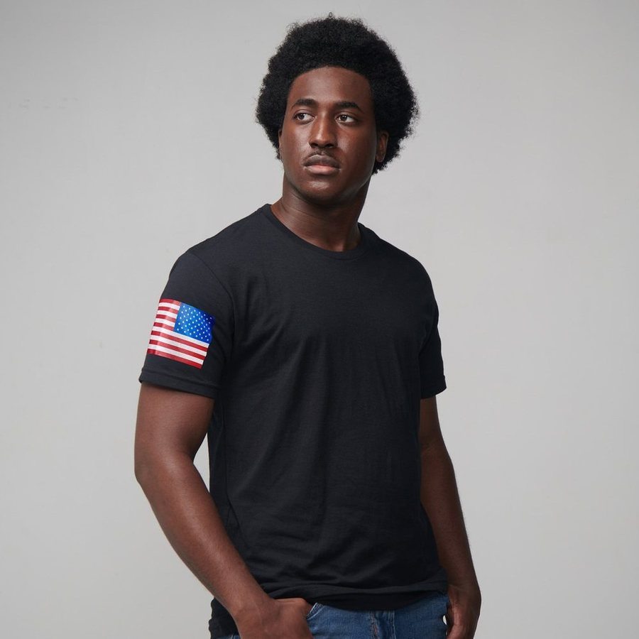 Grunt Style USA Flag Basic T-Shirts - Black - 3 Pack