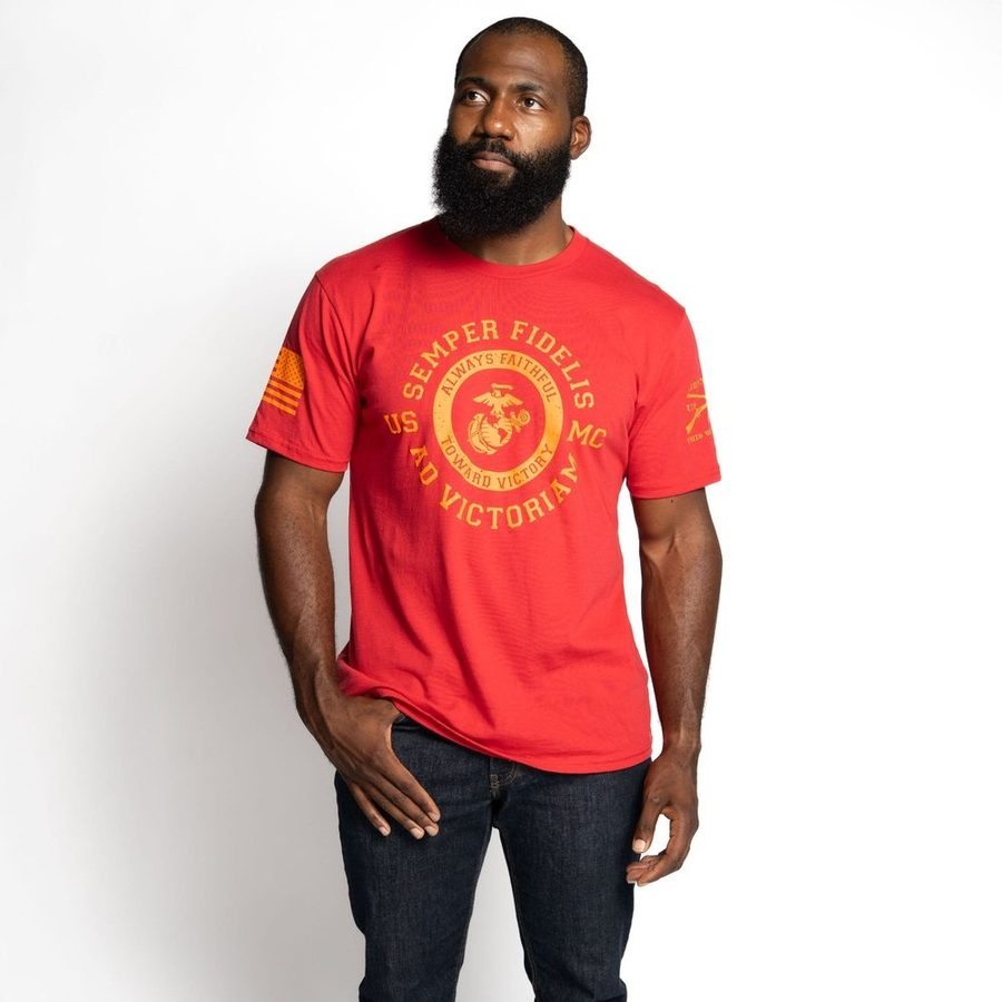 Grunt Style USMC - Toward Victory T-Shirt - Red