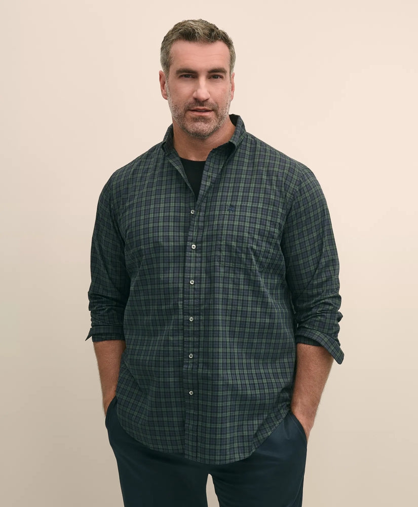 Sale Big & Tall Friday Shirt, Poplin Black Watch | Brooks Brothers Discount