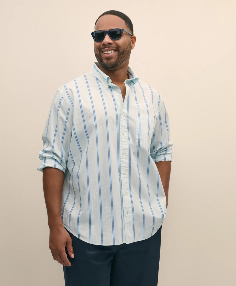 Sale Big & Tall Friday Shirt, Poplin Striped | Brooks Brothers On sale