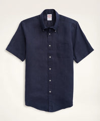 Shirts Big & Tall Sport Shirt,  Short-Sleeve Irish Linen | Brooks Brothers Outlet