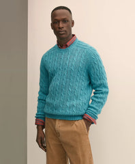 Sale Cable Crewneck Sweater in Shetland Wool | Brooks Brothers On sale
