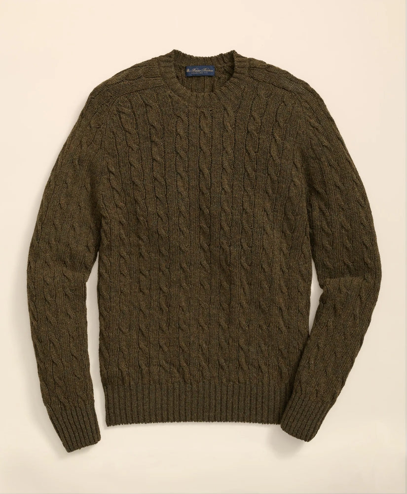 Sale Cable Crewneck Sweater in Shetland Wool | Brooks Brothers On sale