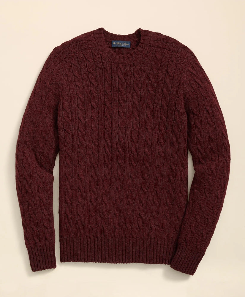Sale Cable Crewneck Sweater in Shetland Wool | Brooks Brothers On sale