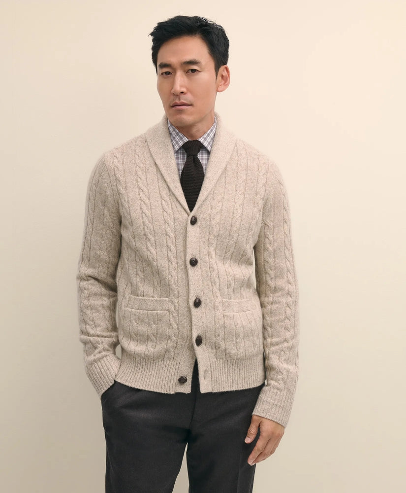 Sale Cashmere Cable Knit Shawl-Collar Cardigan | Brooks Brothers sale