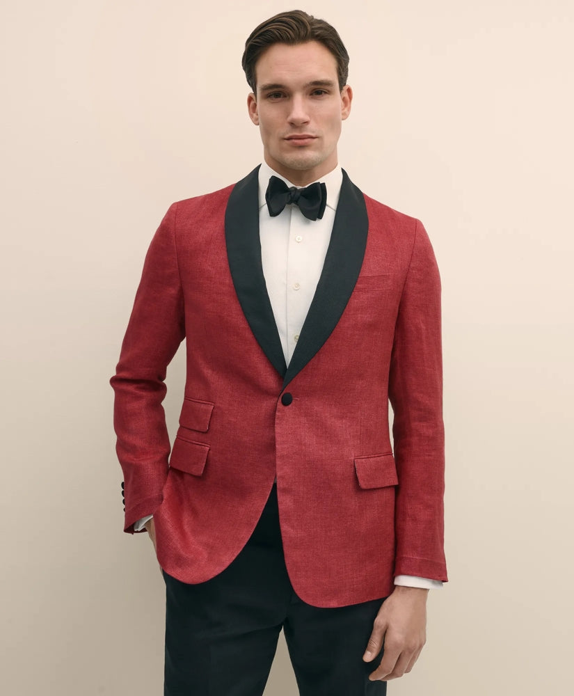 Sale Classic Fit Linen Herringbone Dinner Jacket | Brooks Brothers For sale