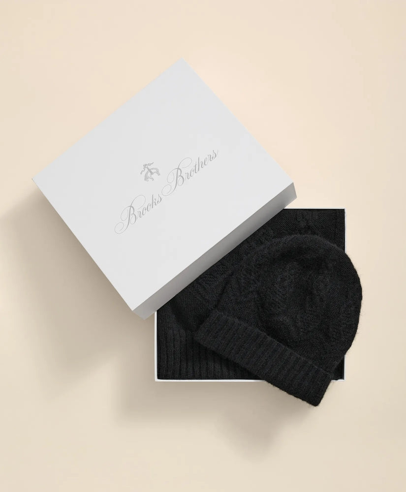 Sale Cotton-Alpaca-Wool Blend Hat & Scarf Boxed Set | Brooks Brothers