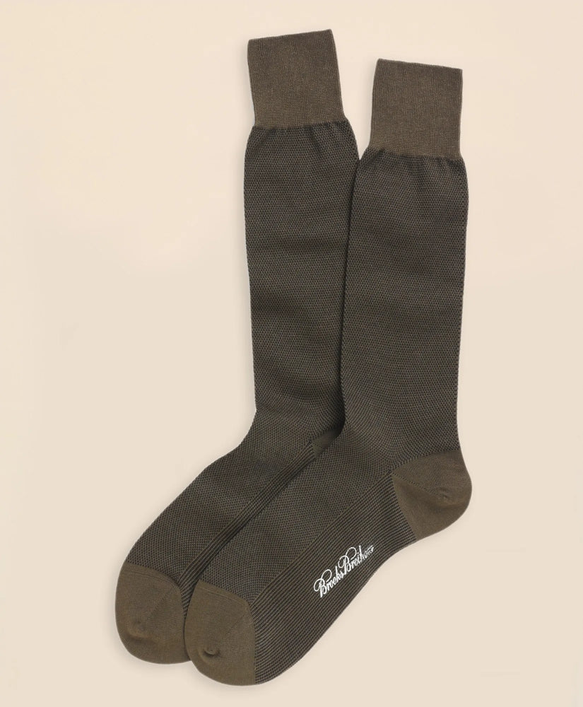 Men Cotton Bird's Eye Crew Socks | Brooks Brothers Outlet