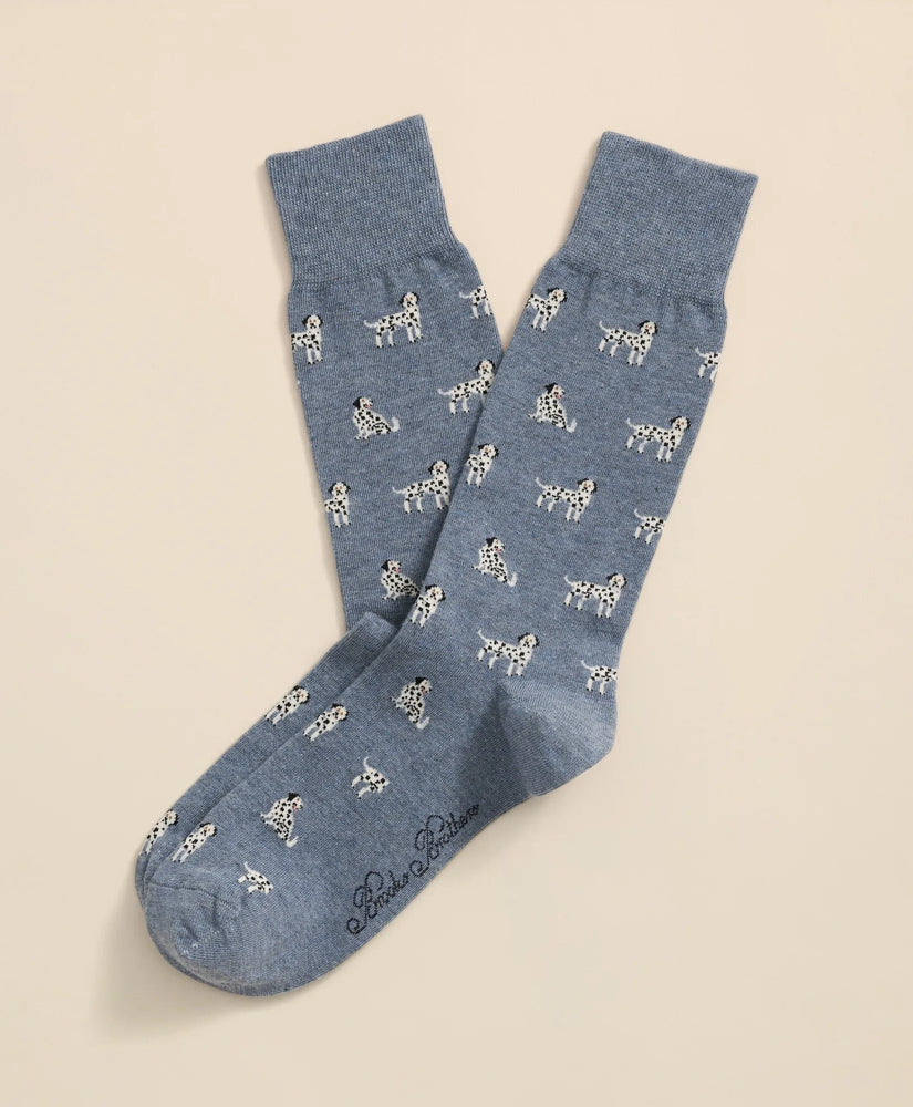 Men Cotton-Blend Dalmatian Socks | Brooks Brothers Online