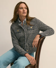 Women Cotton Blend Tweed Jacket | Brooks Brothers Online