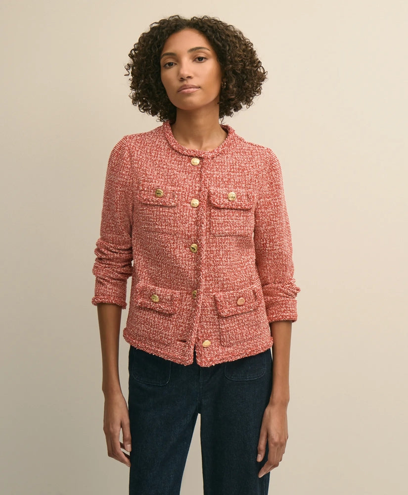 Women Cotton Blend Tweed Jacket | Brooks Brothers Online