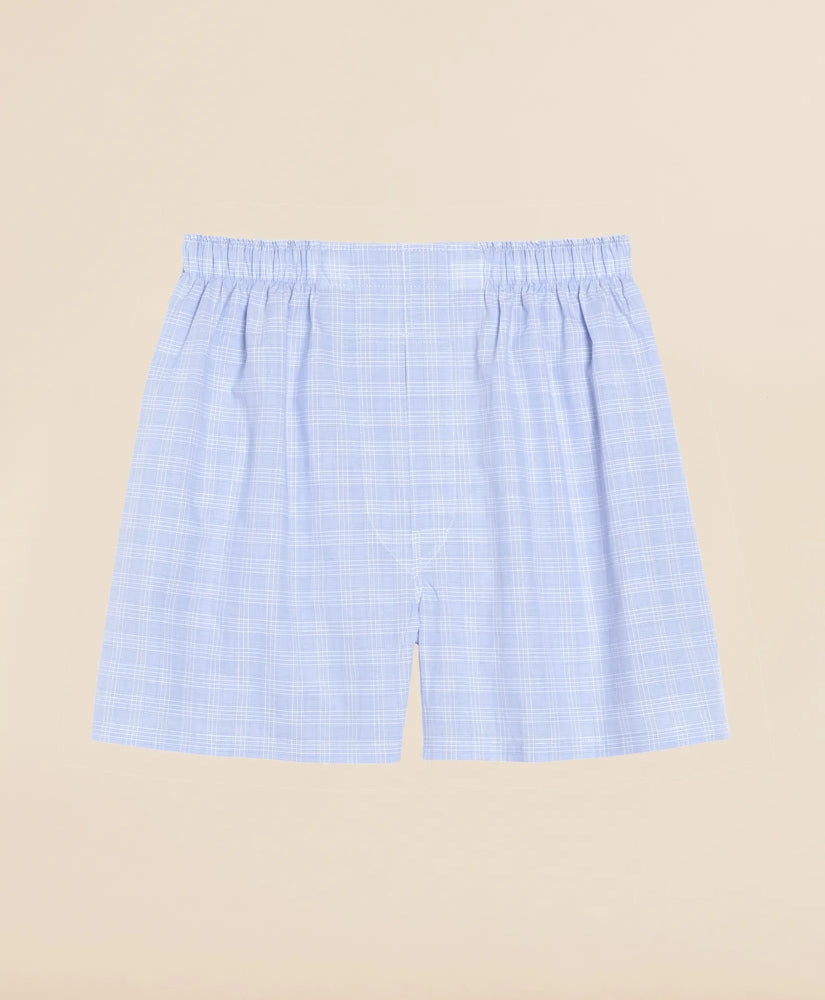 Men Cotton Broadcloth Glen Plaid Boxers | Brooks Brothers Online