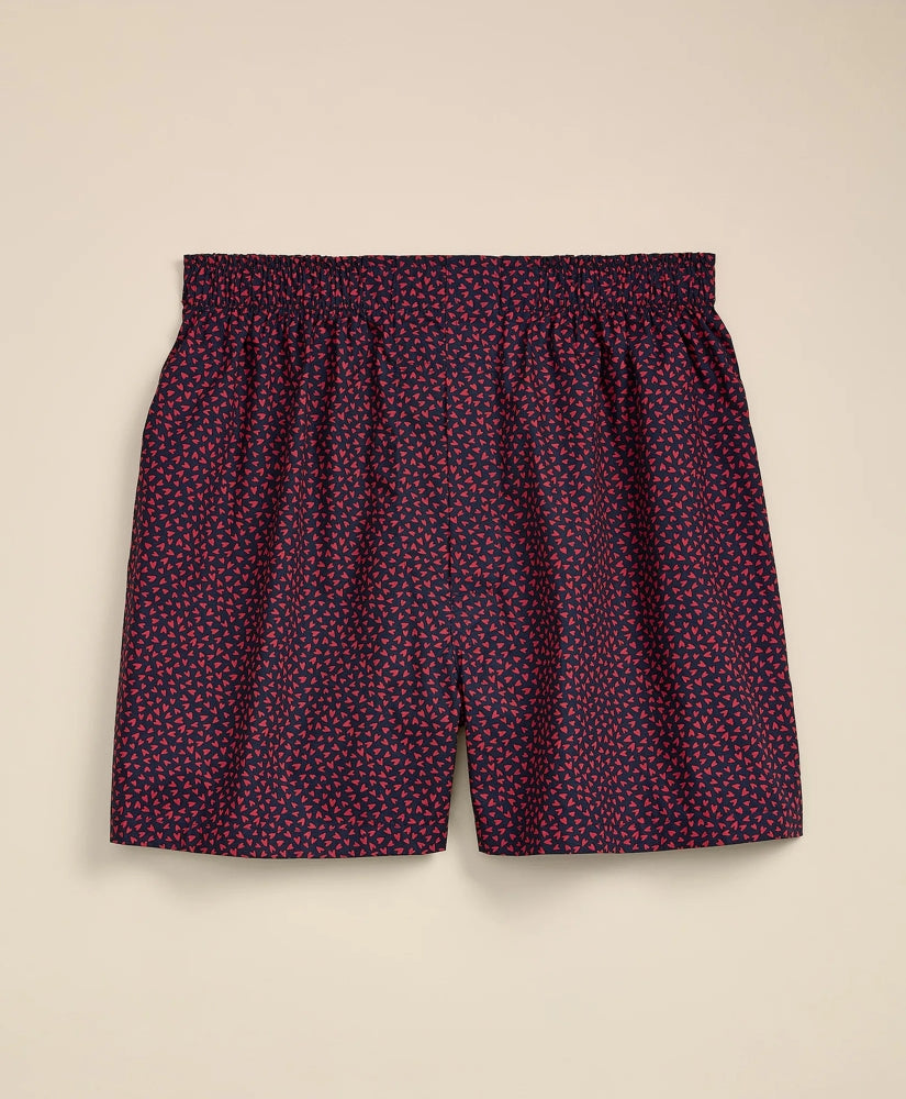 Men Cotton Broadcloth Heart Boxers | Brooks Brothers US