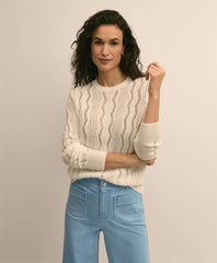 Women Cotton Cable-Knit Cropped Sweater | Brooks Brothers US