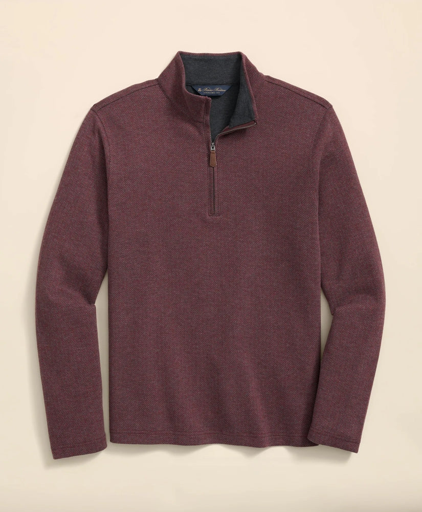 Sale Cotton Herringbone Quarter-Zip | Brooks Brothers