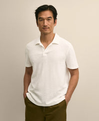 Men Cotton-Linen Pique Johnny Collar Shirt | Brooks Brothers Gift