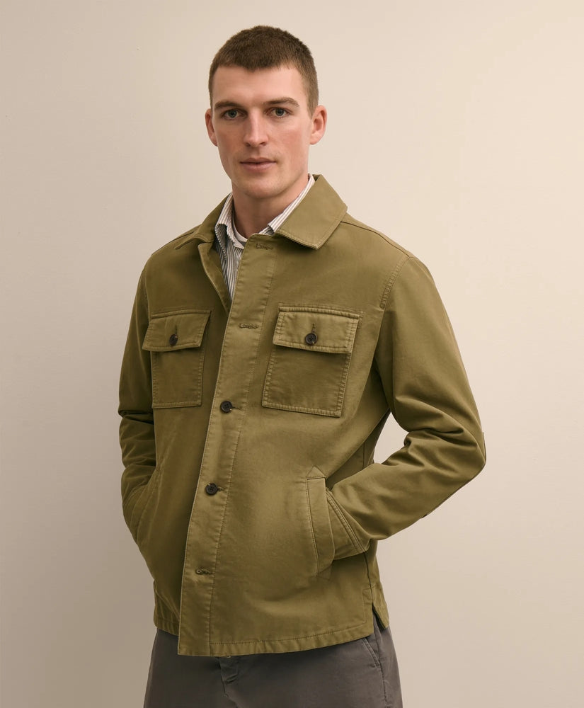 Men Cotton Military Shirt Jacket | Brooks Brothers sale