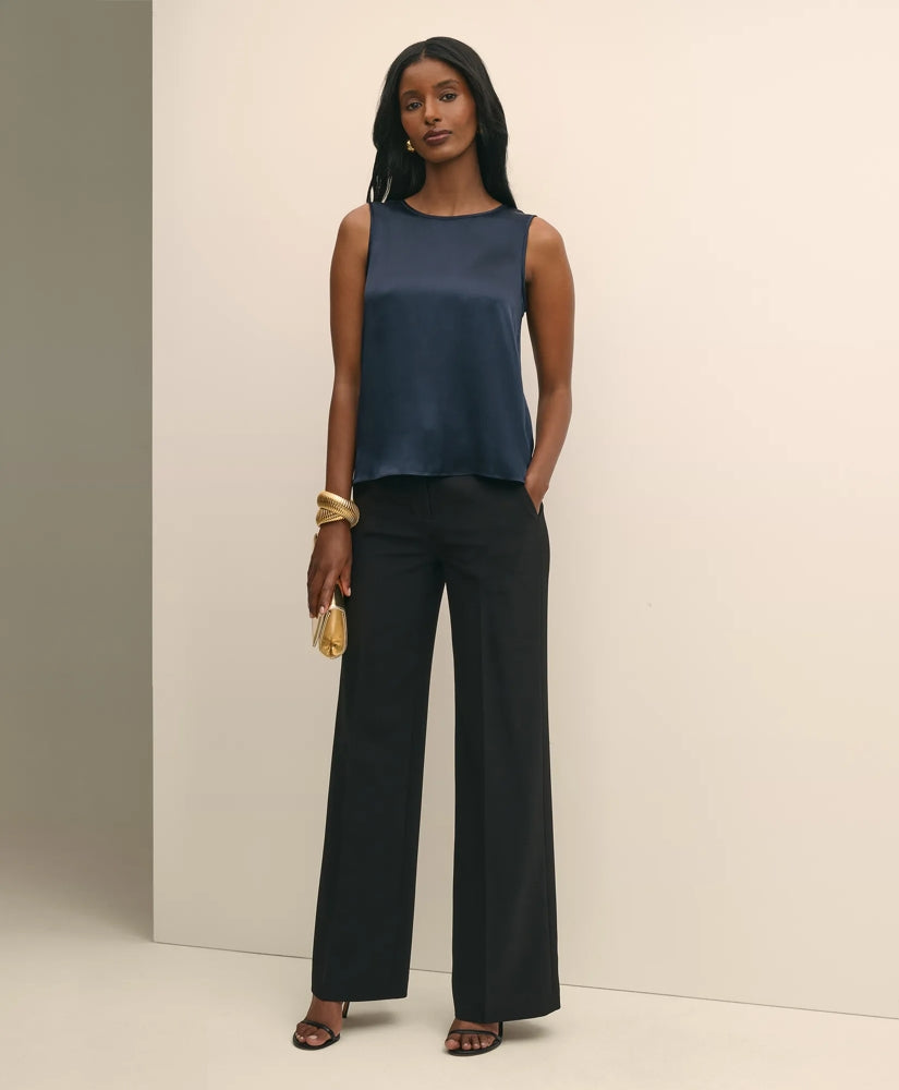 Women Crepe Wide-Leg Pants | Brooks Brothers