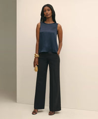 Women Crepe Wide-Leg Pants | Brooks Brothers