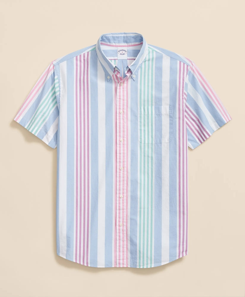 Sale Friday Shirt, Short-Sleeve Poplin Awning Stripe
