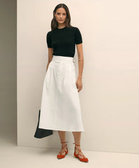 Women Gurkha Pleated Skirt in Cotton Blend | Brooks Brothers On sale