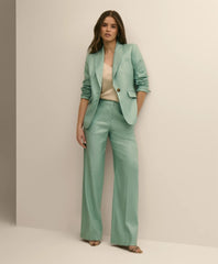 Women Linen-Blend Wide-Leg Pants | Brooks Brothers US