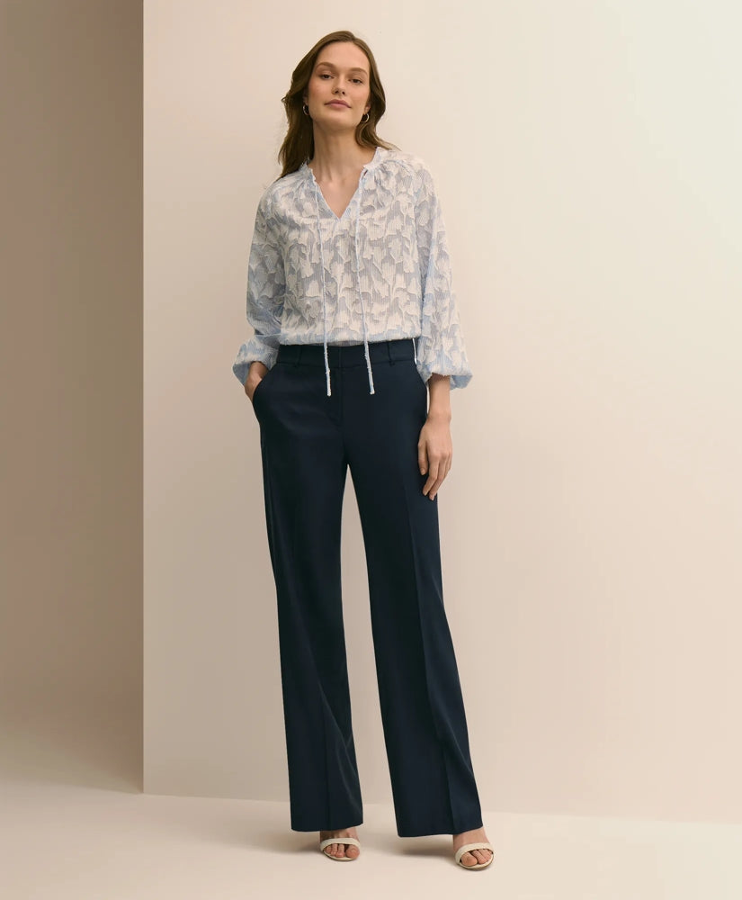 Women Linen-Blend Wide-Leg Pants | Brooks Brothers US