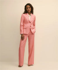 Women Linen-Blend Wide-Leg Pants | Brooks Brothers US