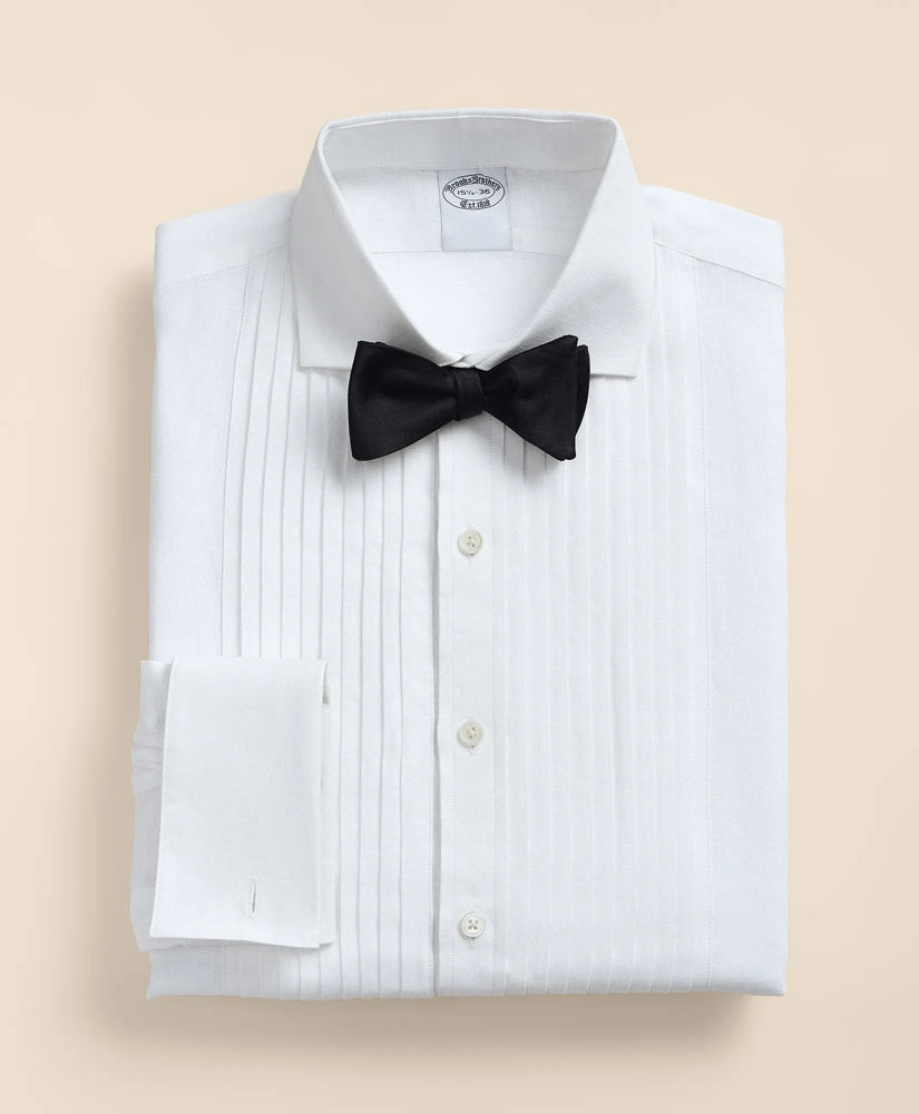 Men Linen Londoner Collar, Pleated Bib Tuxedo Shirt | Brooks Brothers Discount