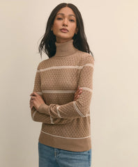 Sale Merino Wool Striped Pointelle Turtleneck | Brooks Brothers